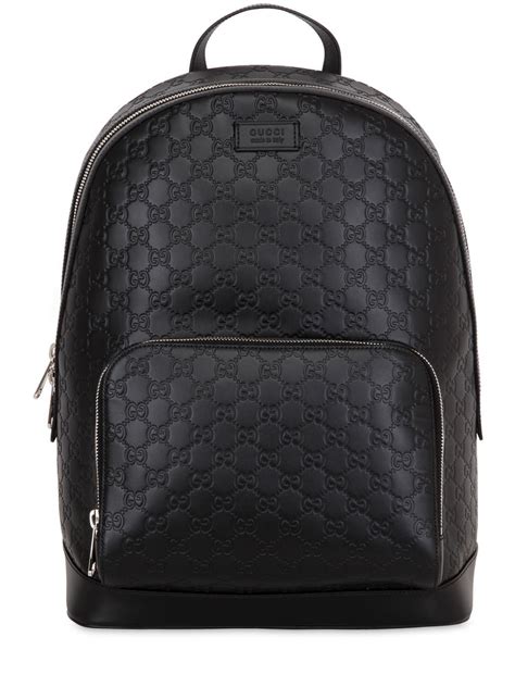 gucci mens backpack black leather|gucci signature leather backpack black.